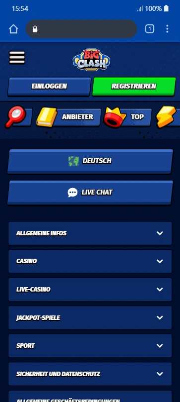 Big Clash Menu Games