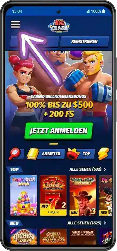 big clash show menu