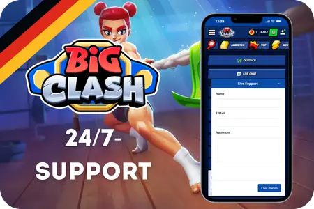 BigClash Kundendienst rund um die Uhr erreichbar