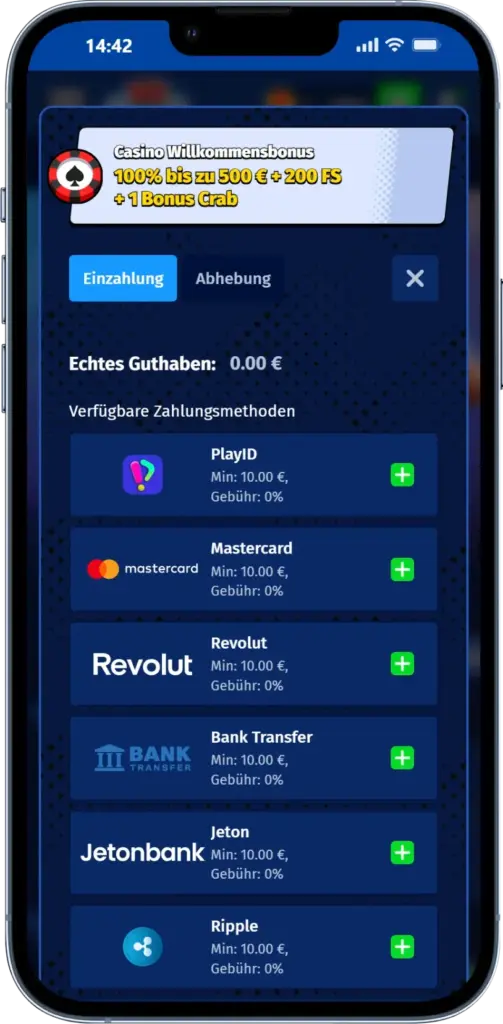 BigClash Ersteinzahlung für den Bonus