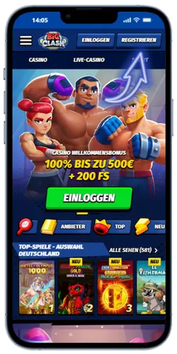 BigClash Registrierungsseite aufrufen