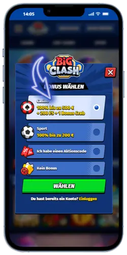 BigClash Bonusangebot wählen