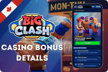 BigClash Casino Welcome Bonus terms with free spins and wagering conditions