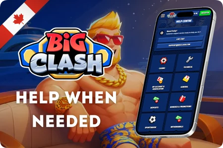 BigClash Casino support channels including live chat and email for registered players
