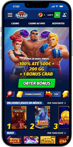 Conta BigClash Casino criada com sucesso com redirecionamento automático para a página principal