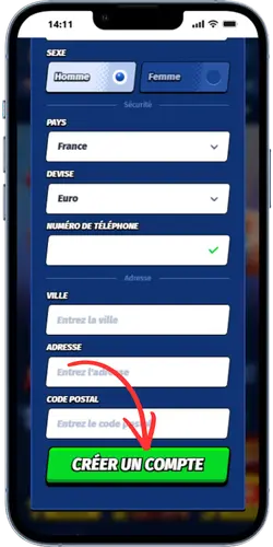 BigClash deuxième étape nom téléphone et adresse avant Créer un compte