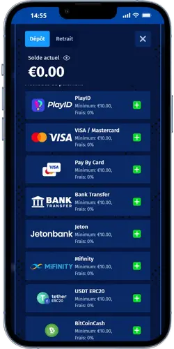 BigClash page premier dépôt avec sélection méthode de paiement