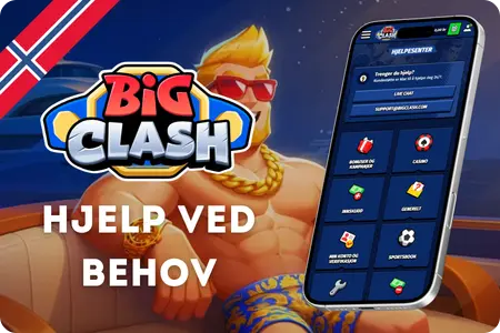 BigClash Casino supportkanaler inkludert live chat og e-post for registrerte spillere Norge