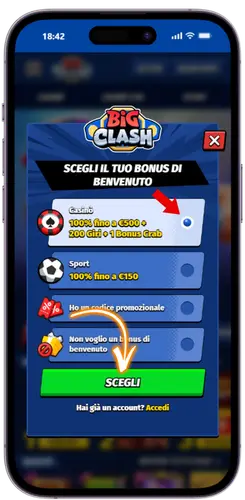 Scegli il bonus BigClash