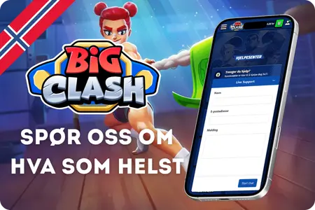 BigClash kundestøttekanaler for konto- og innloggingshjelp Norge