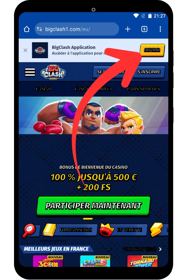 BigClash site officiel bouton installer
