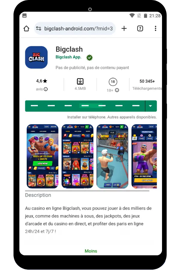 BigClash Attendez la fin de l'installation