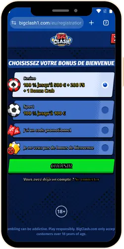 BigClash premier dépôt paiement