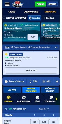BigClash menu de jogos