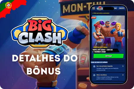 Condições do BigClash Casino bonus de boas-vindas com rodadas grátis e requisitos de aposta