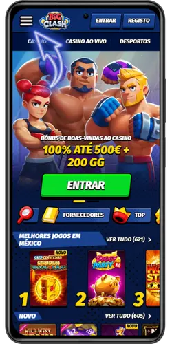 BigClash mostrar menu no dispositivo móvel